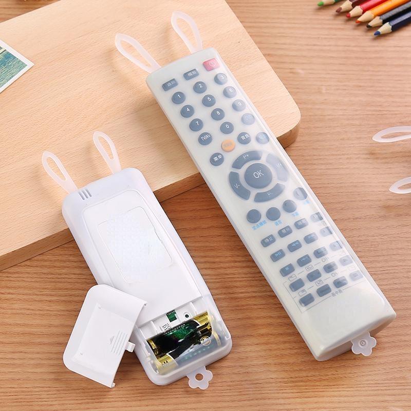 1Pc Silicone Transparent Rabbit Ear TV Remote Control Cover Case Dust Protect Storage Bag Luminous