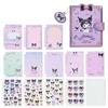 Sanrio 913952 Exciting Sticker & Sticker Notebook, Kuromi Storage, Charm Included, Sticker Mount, Stick and Peel, Case with Slider, Letter Style Memo