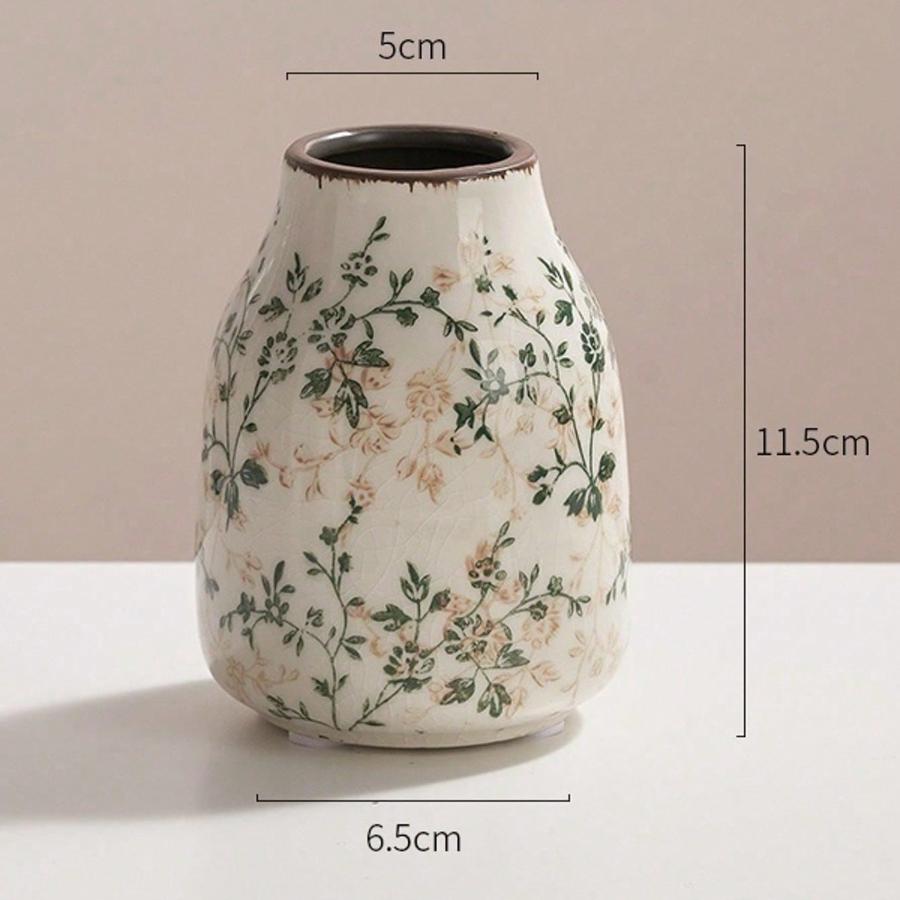 Ice Cracked Ceramic Vase Handmade Vase Bohemian Art Home Decoration Living Room Office Decoration Dried Flower Display Vase