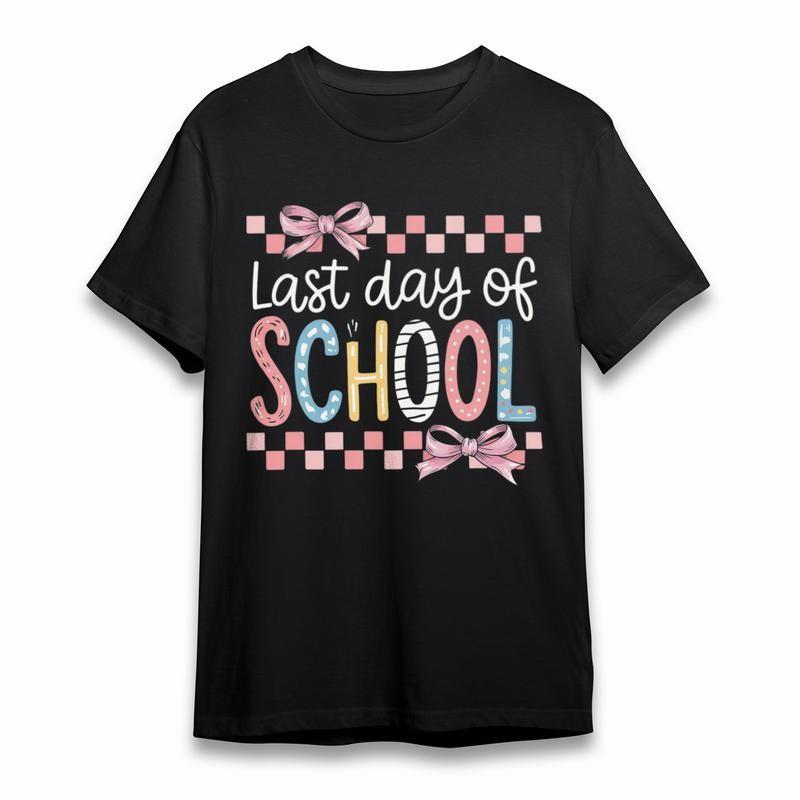 

Women s Plus Size Trend Classic T-Shirt Last Day Of School Colorful Alphabet Tee XL