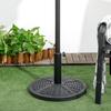 Concrete parasol base, parasol stand with steel tube, round parasol holder, for balcony, terrace, garden, black