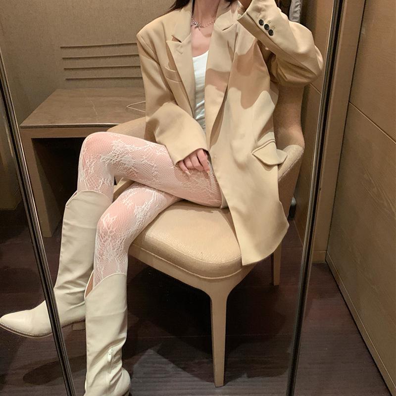 

Спокусливі чорні сітчасті панчохи - Європейський та американський великий розмір з дизайном у вигляді бантика та літери One size hardcover (white card + color box)