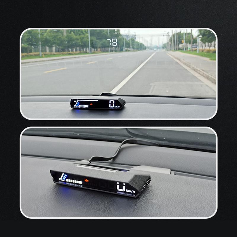 Dual Screen Car Speedometer Digital Hud Odb Driving Speedometer Windshield Projector Voltage Head Up Display For Truck Vehicles