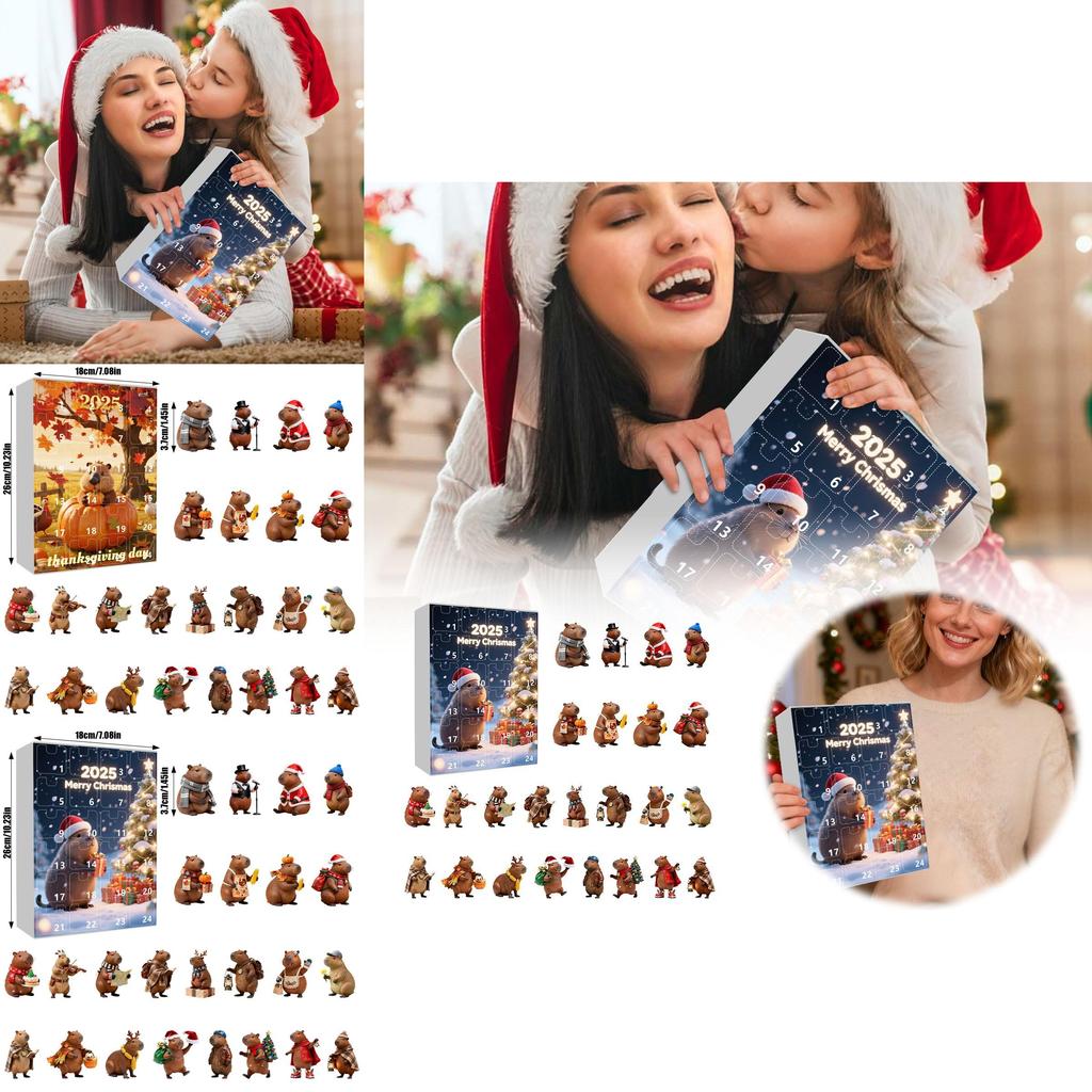 Christmas Marmot Themed Flat Pendant Calendar With Acrylic Components For Festive Decoration