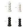 Enfeites Suporte de Vela Cerâmico Castiçal Esfera Geométrica Costura Listras Decoração de Mesa para Casa Suporte para Vela