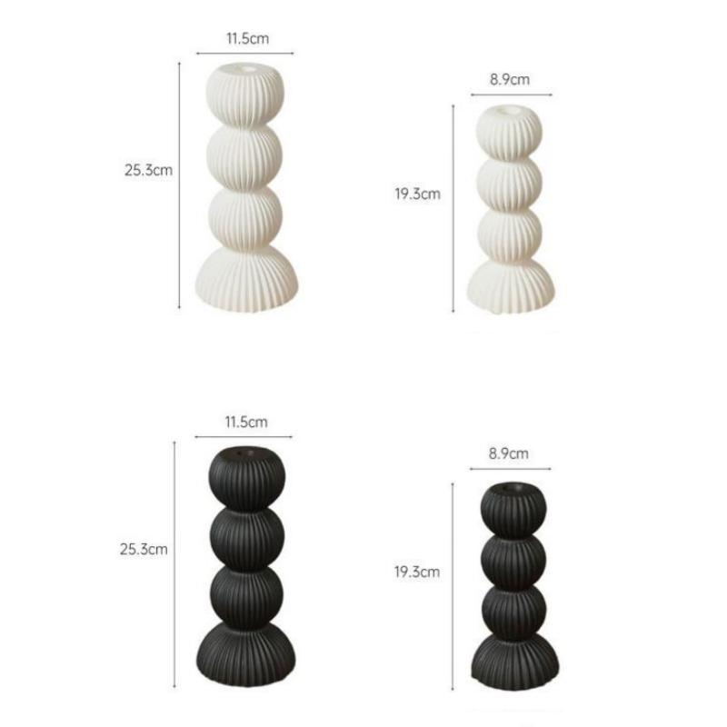 Enfeites Suporte de Vela Cerâmico Castiçal Esfera Geométrica Costura Listras Decoração de Mesa para Casa Suporte para Vela