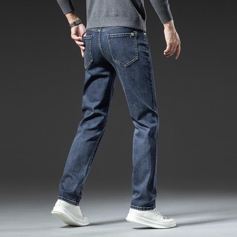 

Four Seasons New Retro Jeans Men s Loose Straight 2024 Эластичные высококачественные универсальные повседневные длинные мужские брюки 40