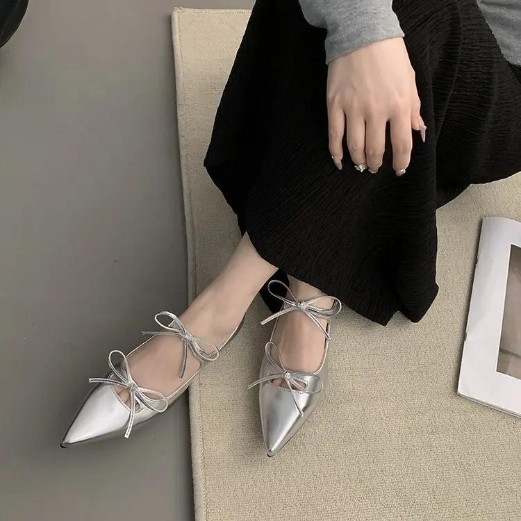Shoes Woman Comfortable And Elegant Bow-Knot Casual Female Sneakers Pointed Toe Increas Height Soft Low Heels Oxfords Plat