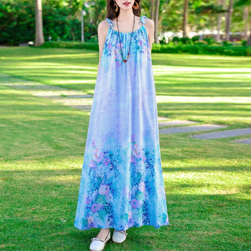 Casual Long Slip Dress for Women Summer Clothes Elegant Loose Plus Size Dress Beachwear