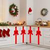 1/2/4/6Pcs Christmas Bows Fastener Tape Large Finished Bows Ribbons Cabinets Decor Holiday Party Xmas Decorations