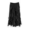 Irregular lace splicing chiffon skirt women's spring and summer new fashion high waist and thin a word big swing skirt