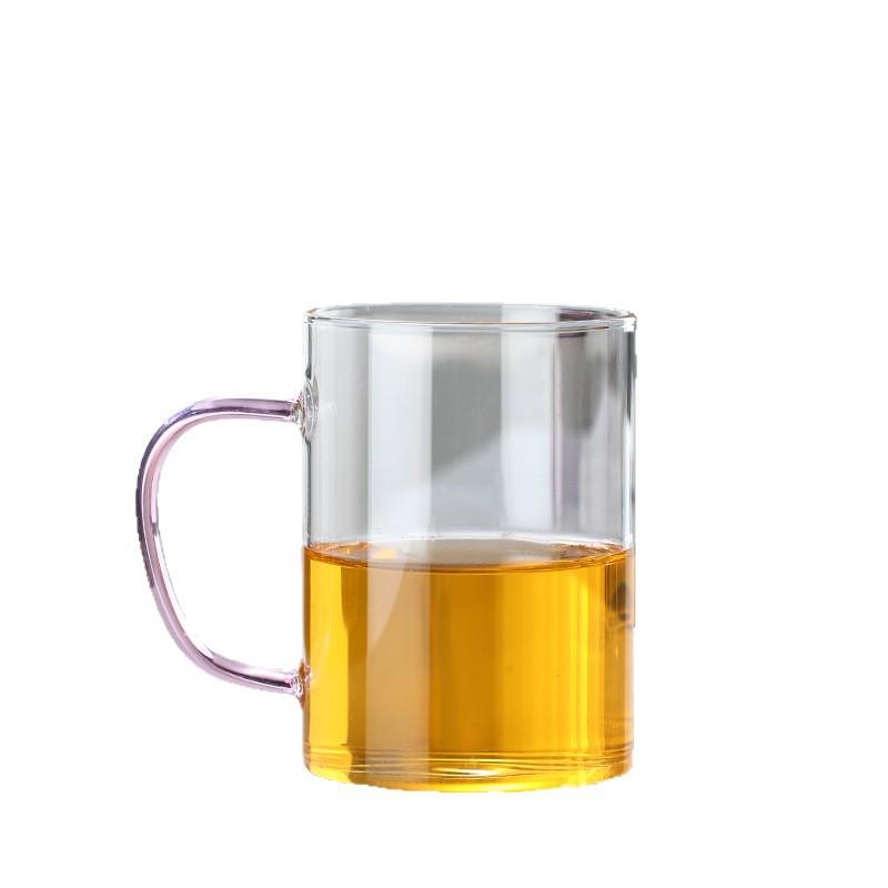 Colorful Handle Small High Borosilicate Glass Cup Set for Water, Juice & Tea Infusion
