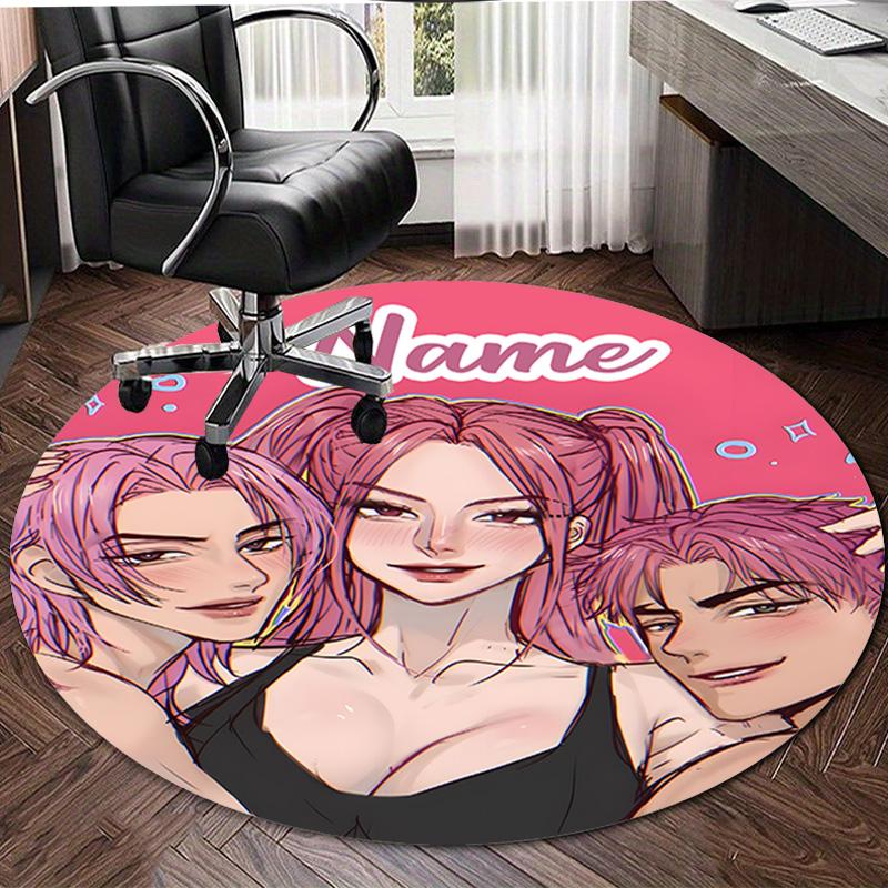 Personalized K-KPop Demon Hunters Round Chair Office Rug - Perfect for Mat, Office Chair & More - Ideal Gift for Birthdays and Holidays