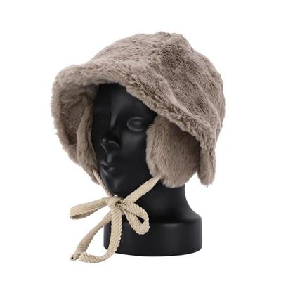 Lcate Women's Earmuffs Winter Fur Hat Warm Bucket Hat LMJ121