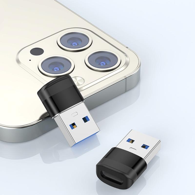 Type C Female to USB3.0 Male Adapter USB A to C Adapter Supports 10Gbps Data Speed Quick Charging for Phones Tablets