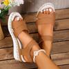 Fashion 2025 Women Wedge Heel Sandals Summer New Fashion Lightweight Non Slip Beach Shoes Ladies Buckle Strap Platform Sandalias  Size