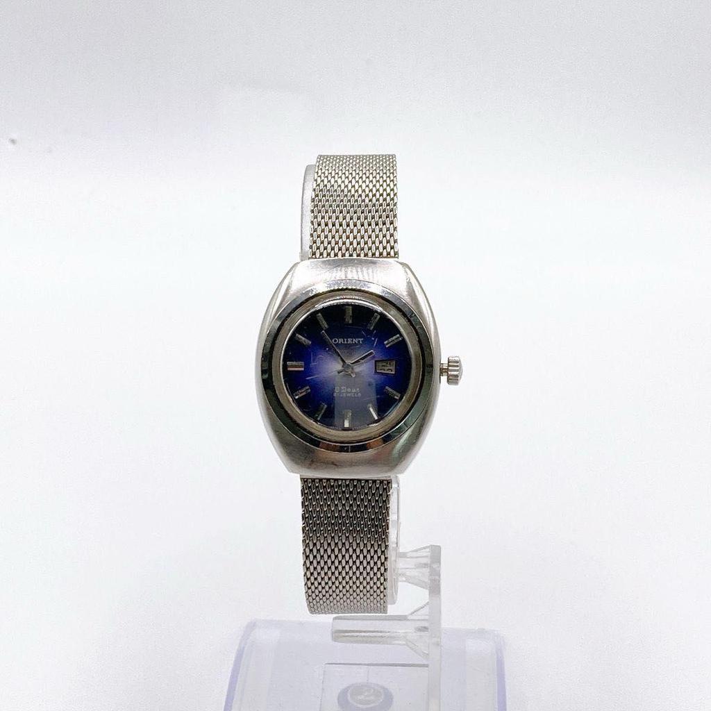 Used 395 ORIENT Women's Watch Manual Winding Operating Blue Dial