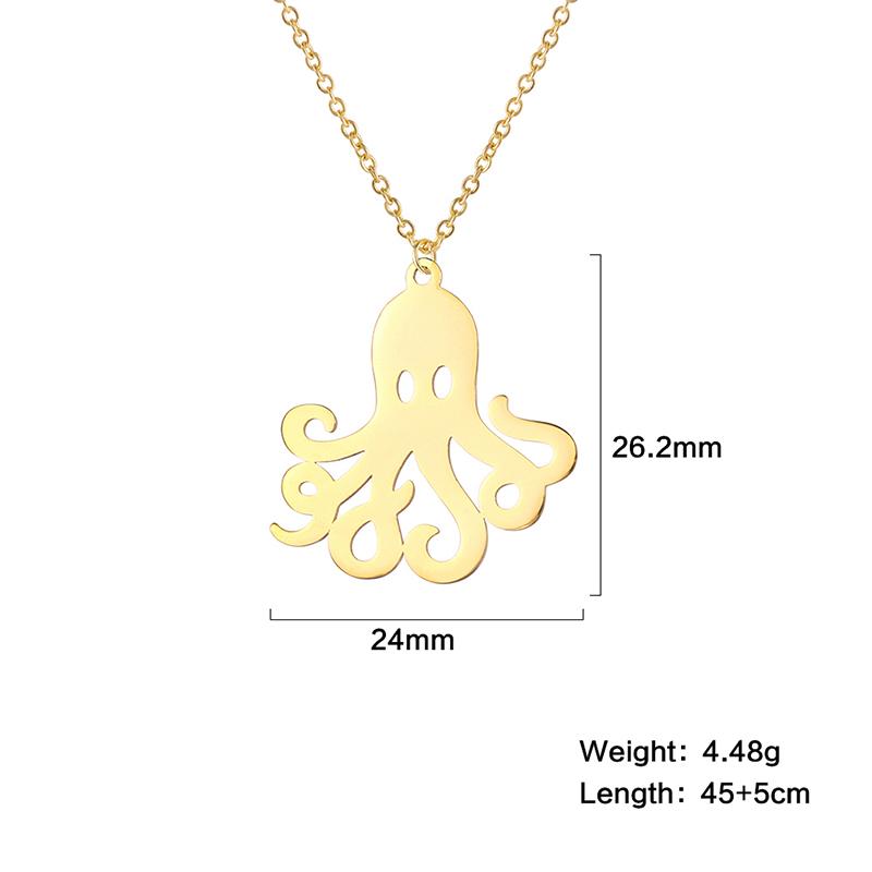 Cute Dolphin Whale Octopus Pendant Necklaces for Women Stainless Steel Marine Animals Charms Neck Chain Choker Fashion Jewelry