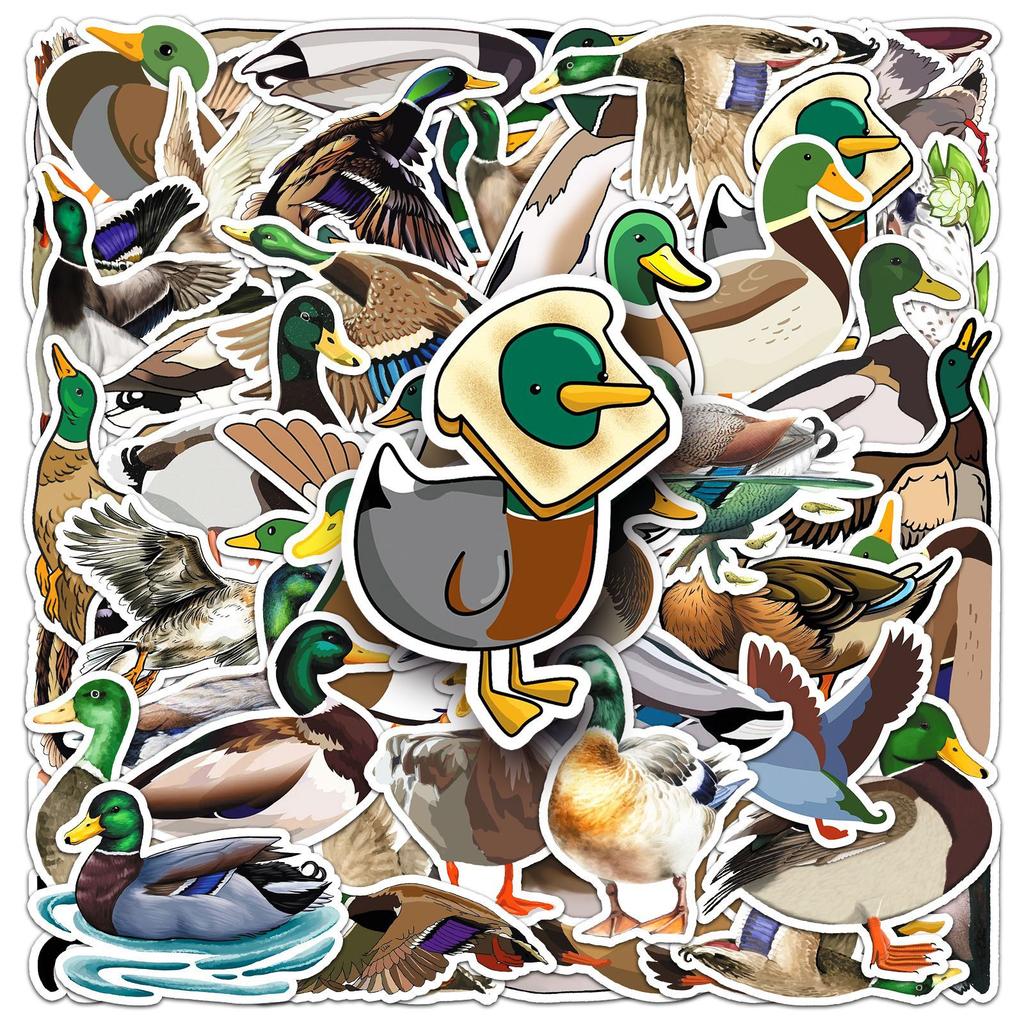 50 Pieces of Mallard Doodle Stickers Personalized Cartoon Cute Animal Decoration Mobile Suitcase Water Cup Stickers