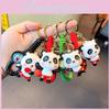 Adorable Sporty Panda Keychain Silicone Keyring Modern Minimalist Key Accessory