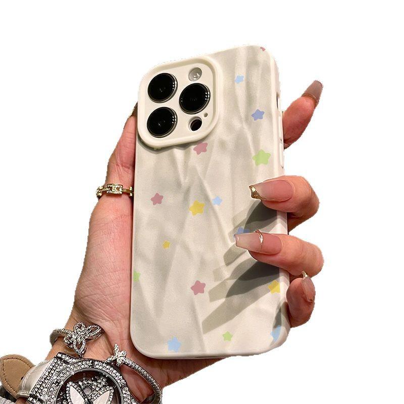 Color star iPhone17promax mobile phone case is suitable for Apple 16promax wrinkle 14 matte 15 sets