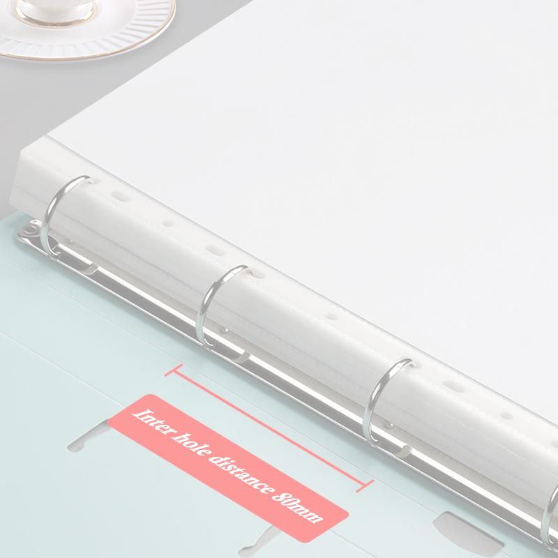 Portable 4-Hole D-Type Folder A4 Loose-Leaf Storage Folder Paper File Bag Students Test Paper Storage Office Management Supply