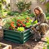 Raised Beds for Garden, Galvanized Outdoor Planters, for Herbs and Vegetables, Use for Patio, Backyard, Balcony, Green