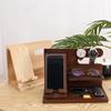 Support de téléphone portable en bois massif Étagère de rangement de bureau Multifonctionnel Support suspendu pour montre Lunettes Porte-clés