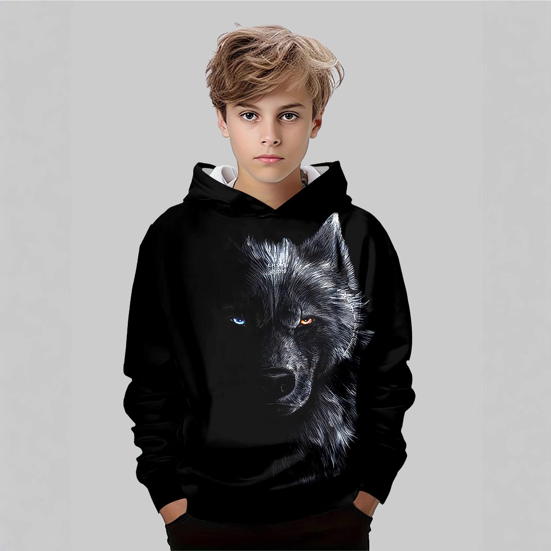 

Autumn 3D Animal Pattern Printed Top Fashionable Casual Long Sleeved Children s Boy Hoodies 160