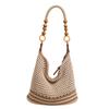 Holiday Style Woven Bag Women's 2025 Summer New Fashion Hollow Knitted Shoulder Bag Large Capacity Commuter Tote Bag