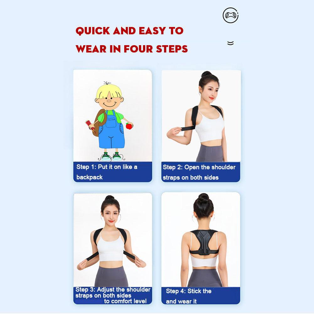 Verstellbarer Gürtel zur Korrektur der Rücken- und Schulterhaltung, Schlüsselbein-Wirbelsäulenstütze, um Ihren Körper zu Hause, Büro, Sport, oberen Rücken und Nacken zu formen