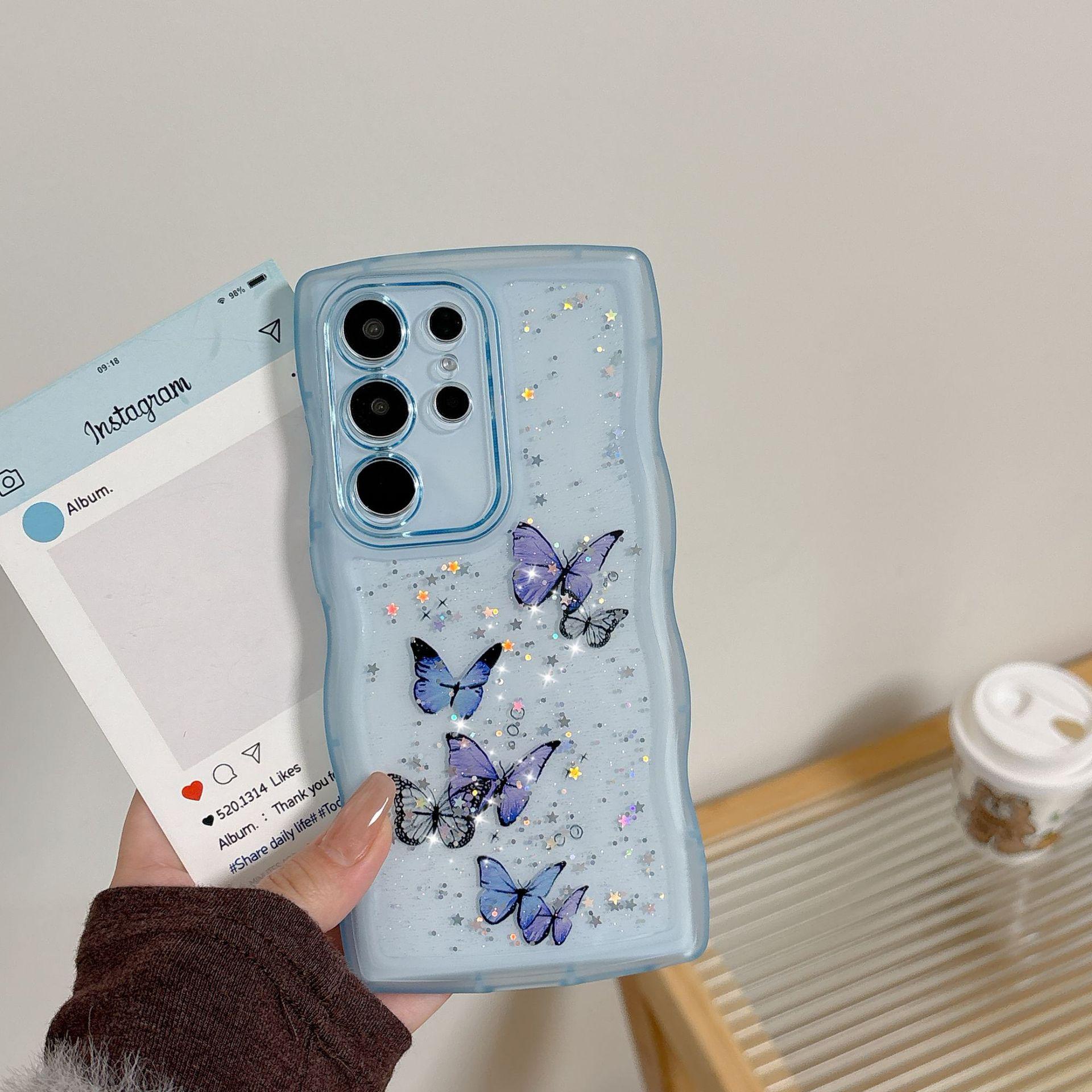 

Эпоксидный Чехол-бабочка с блестками для Samsung S25/S24U/S23FE/A56/A24/A23 - Модный Женский Дизайн Samsung S22 Plus