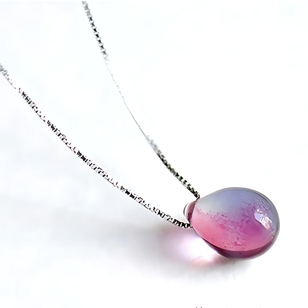 Modeschmuck Silber Halskette Kristall Oval Wassertropfen Anhänger Halskette Schmuck Zubehör für Damen Mädchen