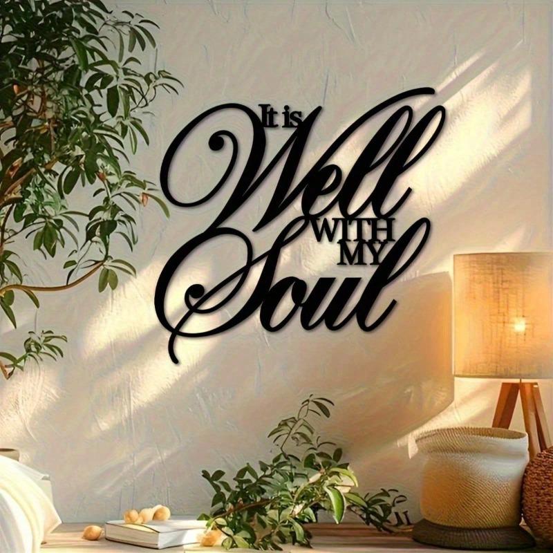 My Soul Finds Rest Metal Wall Decor Black Scripture Plaque Easy Hang Housewarming Gift