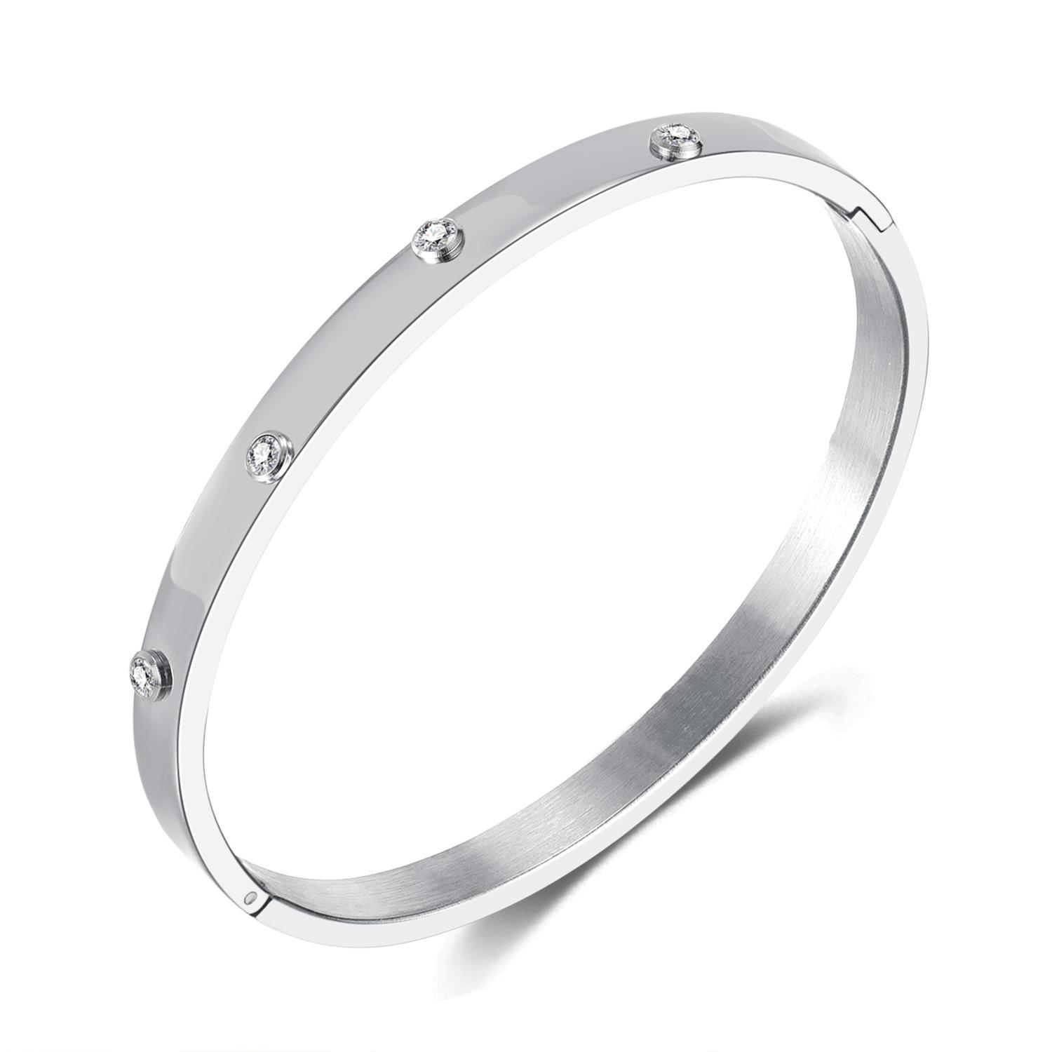 

INS Высококачественный браслет из нержавеющей стали в стиле французской роскоши - Женские универсальные простые нишевые украшения