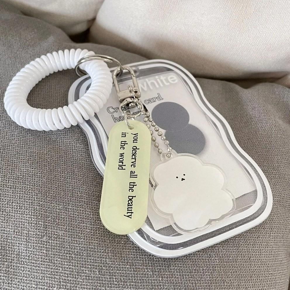 Silver Cow Poka Holder Idol Top Loader Photocard Transportation Card Student ID Keyring