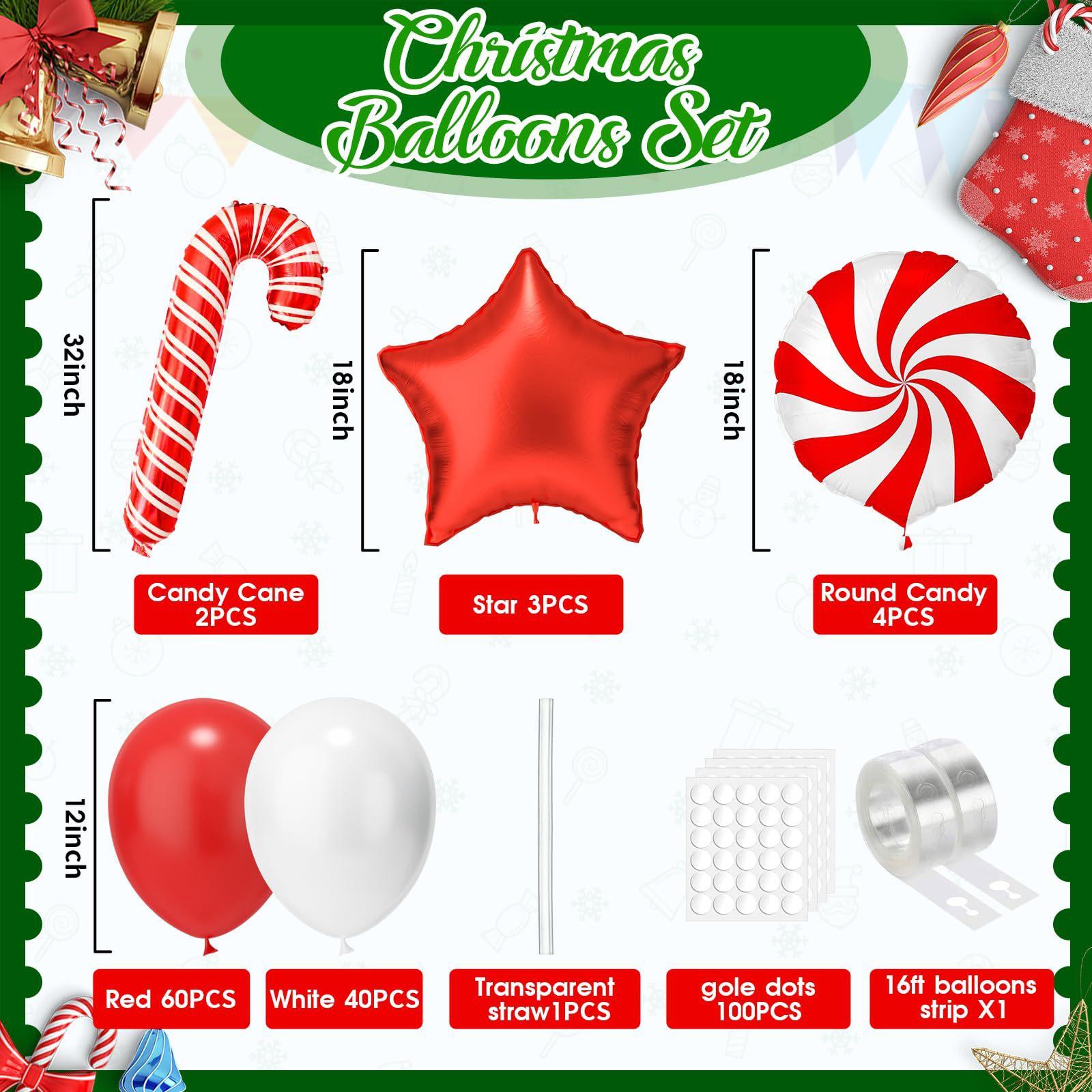 

Рождественский набор из воздушных шаров, венков, пряников, леденцов, новогодних праздников, рождественской вечеринки Red Christmas Balloon Chain