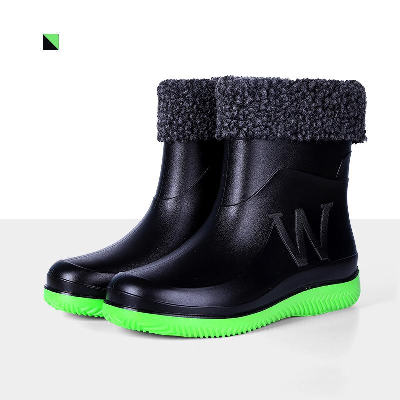 Modische Regenstiefel in Mittelrohr-Form, große Größe, für Männer und Frauen, Regenstiefel für die Küche, Arbeit, Angeln, Autowaschanlage, Wasserschuhe, Gummiüberschuhe