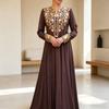 2026 Cross-border Spring New European and American Long Dress Long Sleeve Casual Simple and Elegant Style Printing Fashion Dress
