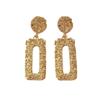 Medieval Zinc Alloy Square Relief Heavy Industry Earrings Retro Exaggerated, Geometric Court Style Earrings