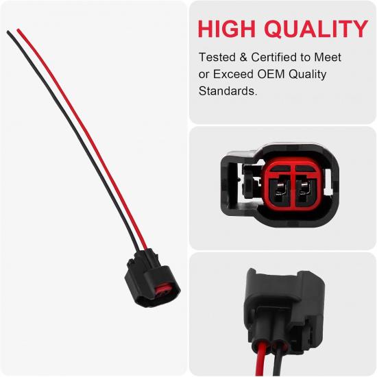 Fuel Injector Pigtail Connector Plug Wire EV6 EV14(8 Pcs) | Fit for Ford F150 F250 Crown Victoria Mustang Pigtail Harness