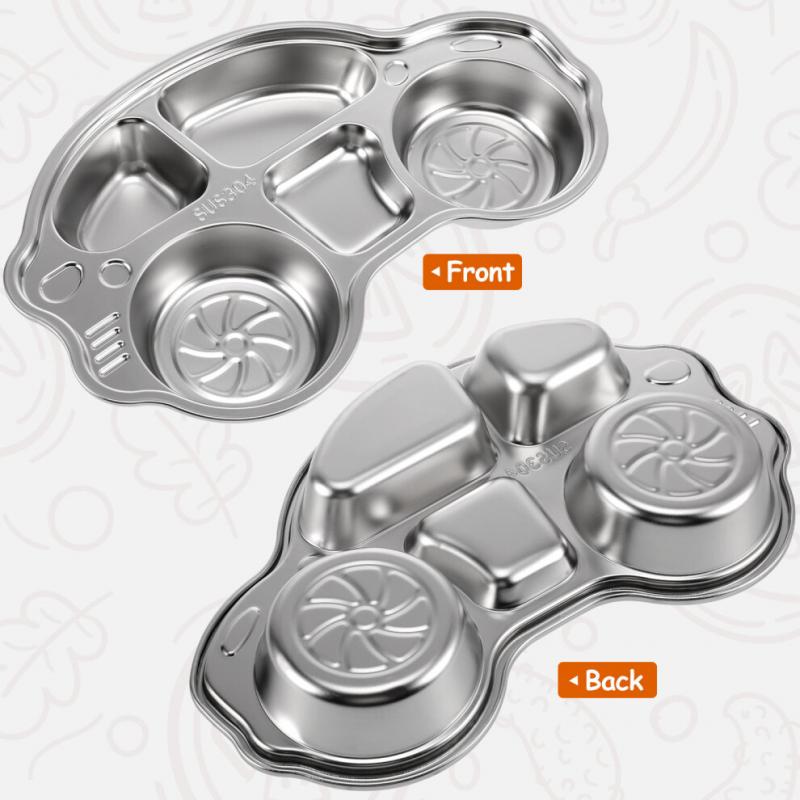 Compartment Dinner Plates Divided Plate Stainless Steel 1pack