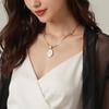 18K Gold-Plated Snake Chain Necklace with Enamel Star Pendant
