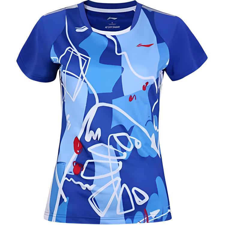 

Li-Ning Быстросохнущая спортивная футболка с коротким рукавом и круглым вырезом, унисекс, топы AAYS062 M