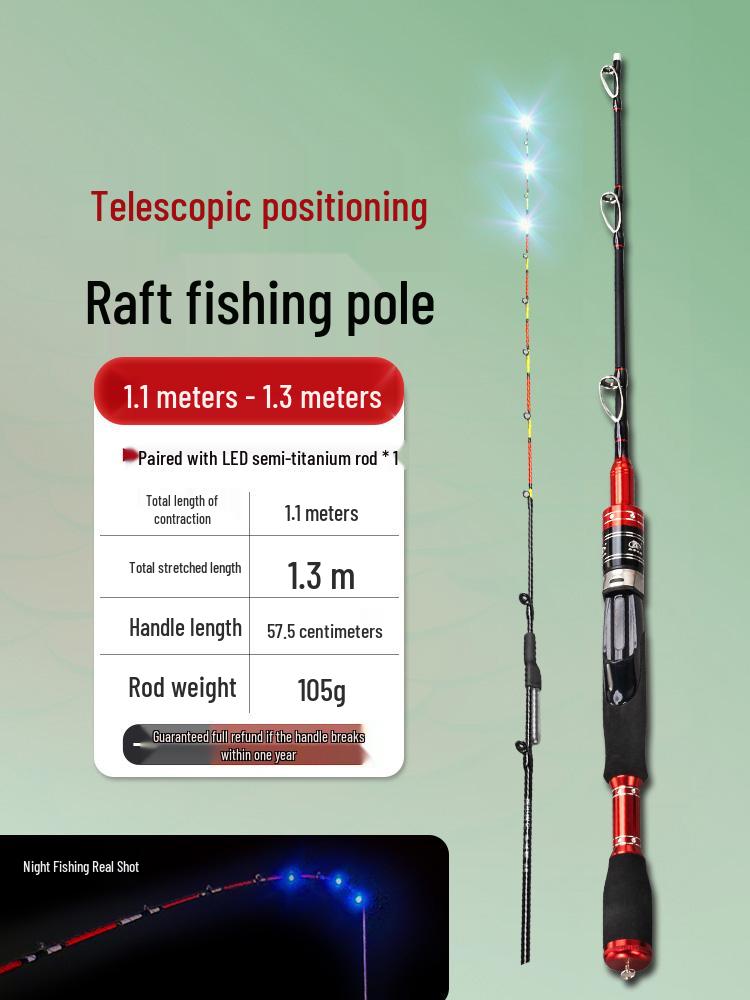 Luminous Telescopic Half-Titanium Bridge Fishing Rod with Soft Tip