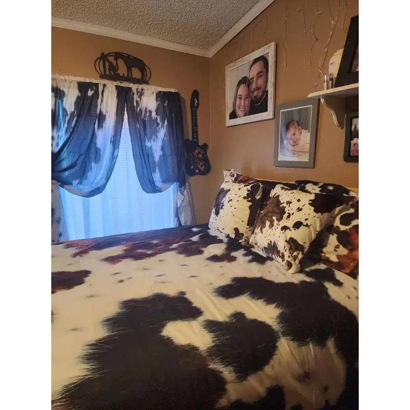 Tiger Animal Fur Black and White Printed Curtains, Study Kitchen, Living Room, Dormitory Pole Pocket Top, Bedroom Bccessories,