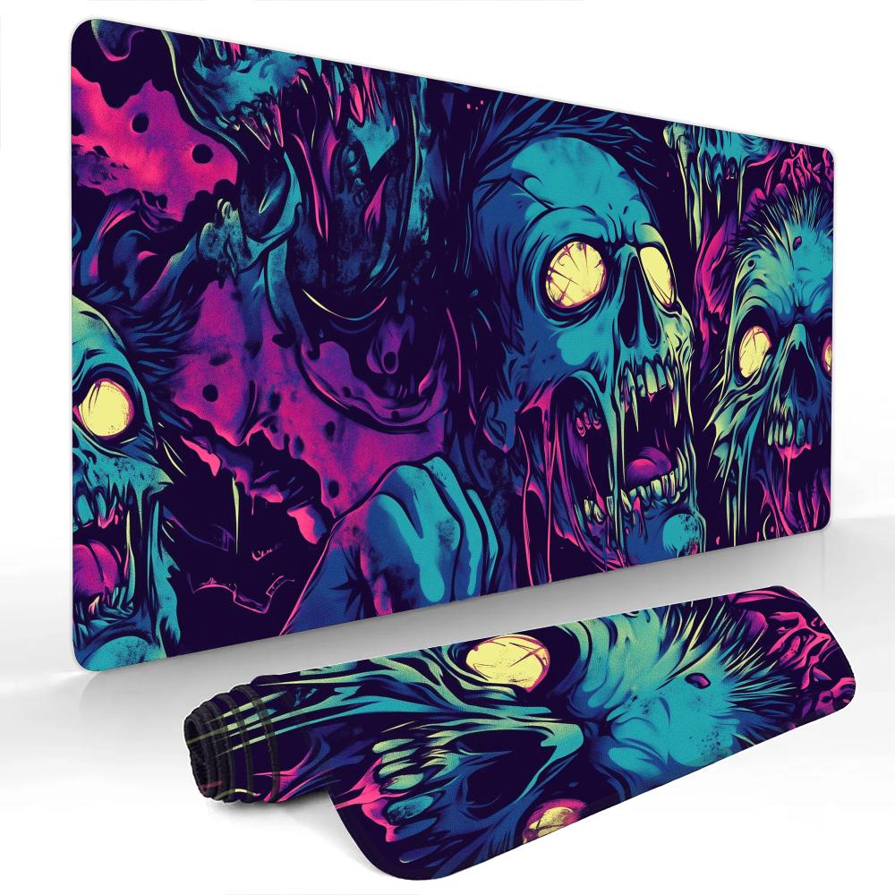 Artistic Graffiti Horror Skull Mouse Pad Gaming mats NonSlip Desk Mat mouse carpet with Stitched Edge HD printing Office mat