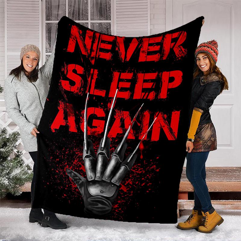 Coperta stampata a tema horror di Halloween - Perfetta per divano, letto, viaggi e uso all'aperto | Lavabile in lavatrice, accogliente e resistente.