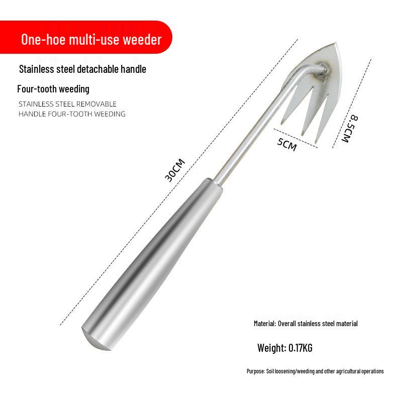 Manganese Steel Weeding Tool: Root Removal, Soil Loosening, Multifunctional Shovel for Gardening and Planting.
