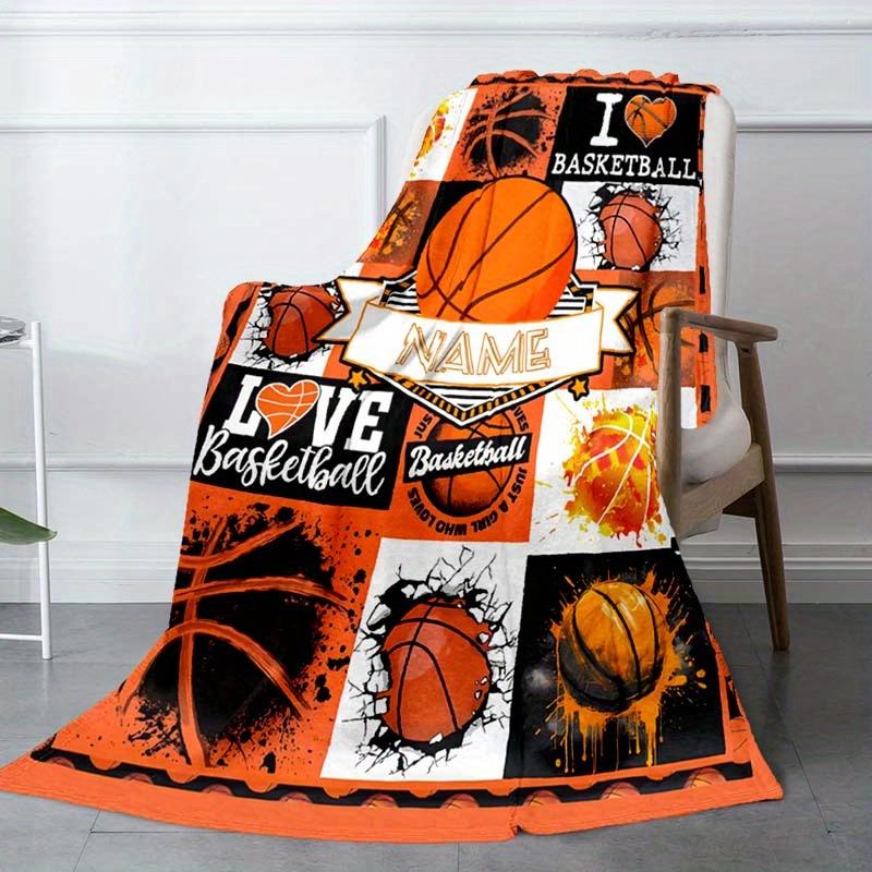 Basketball Enthusiast Customize Your Name Blanket Warm Comfortable And Soft Blankets Are Suitable For Home Chairs Office Sofas Sofas Office Camping